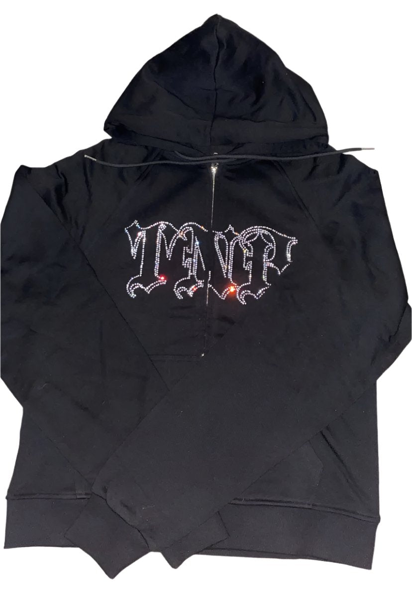 "Santa Muerte" Rhinestone Zip Up